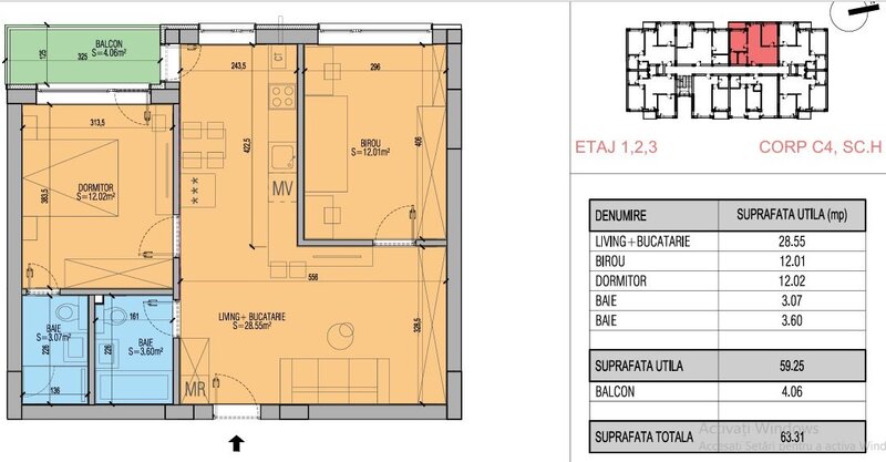 Piata Sudului, 3 camere studio/ central/ langa STB 440, 439 , cu capat metrou P-ta Sudului,